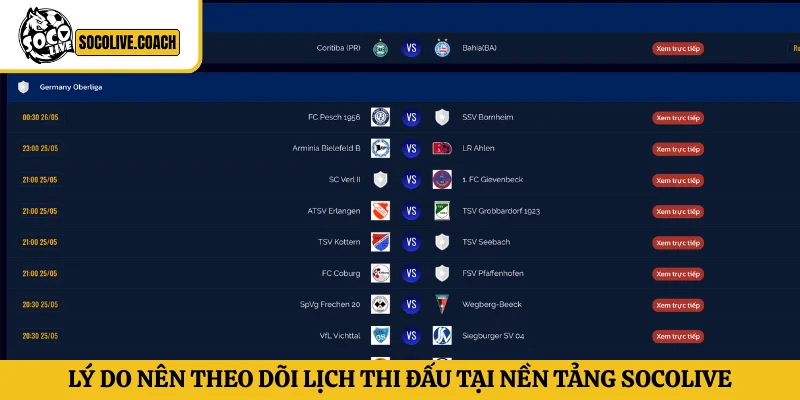 Lý do nên theo dõi lịch thi đấu tại nền tảng Socolive